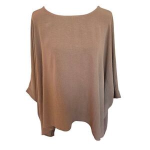 Tangerine Womens Tan Oversized Kimona Style Sleeve Top